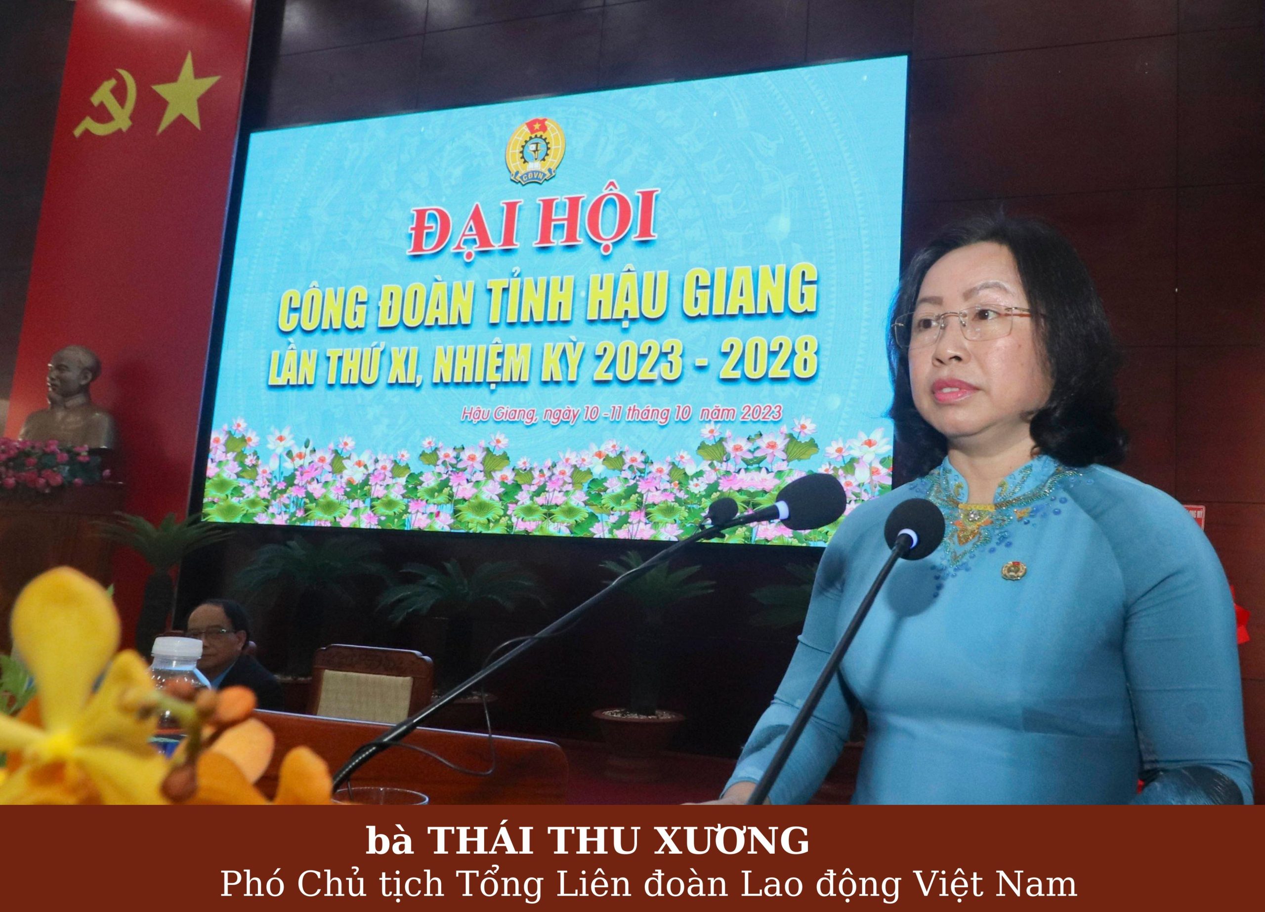 bà Thái Thu Xương phó chủ tịch Tổng Liên đoàn lao động Việt Nam 